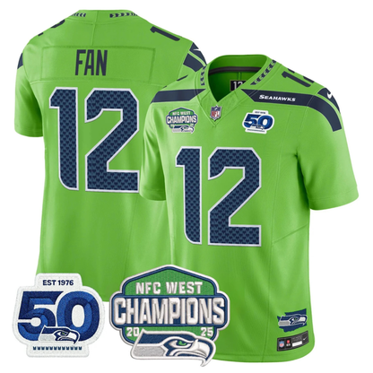 Women's SEA 50th & NFC West Champions Patch Vapor Limited Jersey - All Stitched