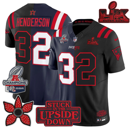 NE 'Upside Down Edition' AFC Champions Vapor Limited Jersey - All Stitched