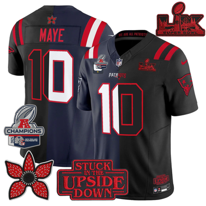 NE 'Upside Down Edition' AFC Champions Vapor Limited Jersey - All Stitched