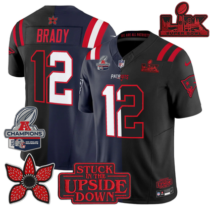 NE 'Upside Down Edition' AFC Champions Vapor Limited Jersey - All Stitched