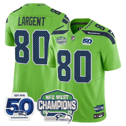 SEA 50th & NFC West Champions Patch Vapor Limited Jersey - All Stitched
