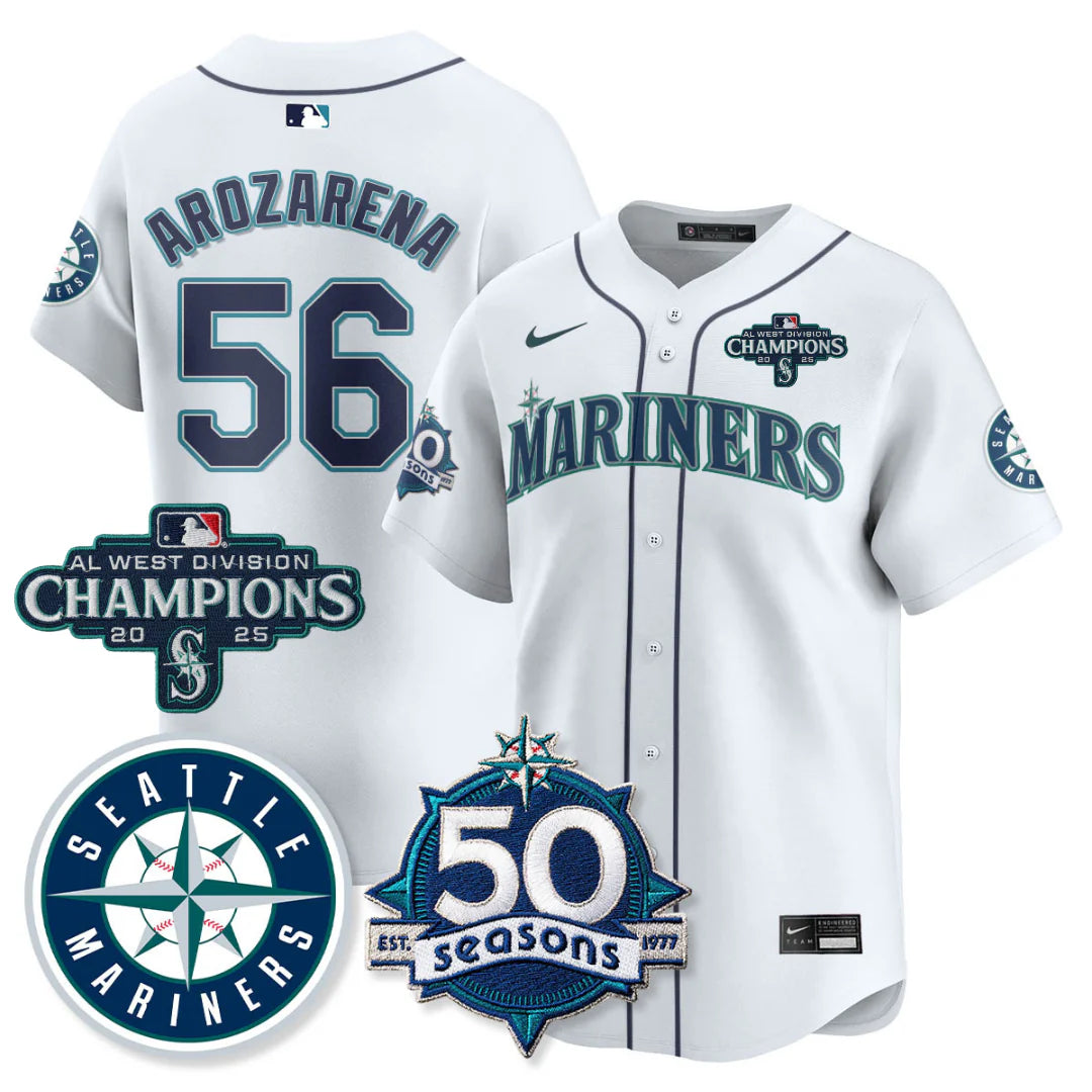 SEA Vapor Premier Limited Gold Jersey - 50th Anniversary & AL West Division Champions - All Stitched