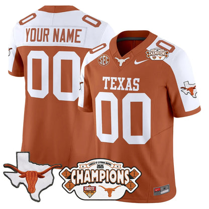 TEX 2025 State Map & Citrus Bowl Champions Patch Vapor Limited Custom Jersey - All Stitched