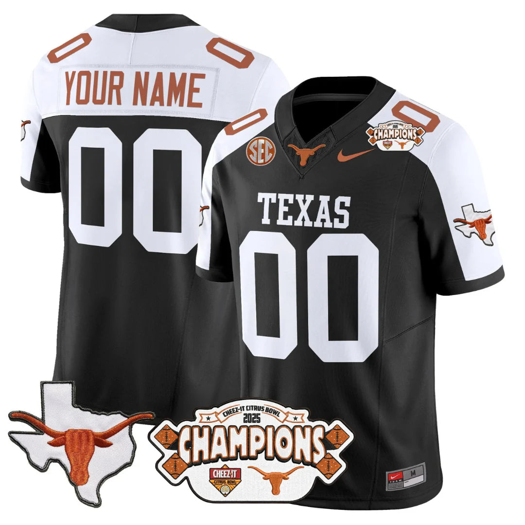 TEX 2025 State Map & Citrus Bowl Champions Patch Vapor Limited Custom Jersey - All Stitched