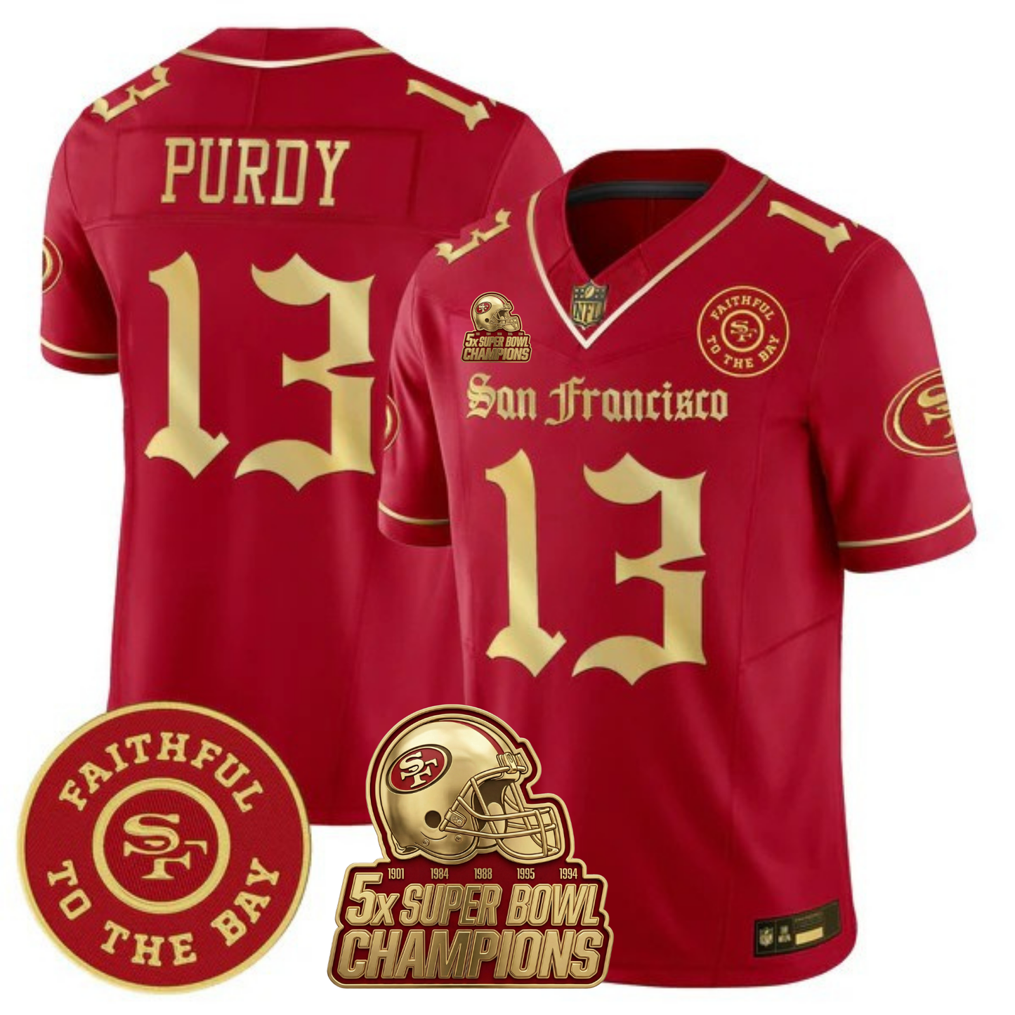 SF 5-Time Champions 'Gothic Edition' Vapor Limited Jersey - All Stitched