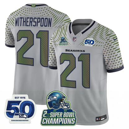 SEA 2x S.Bowl Champions Patch Vapor Limited Jersey - All Stitched