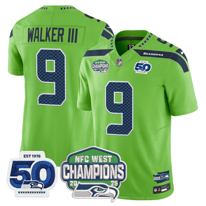 SEA 50th & NFC West Champions Patch Vapor Limited Jersey - All Stitched