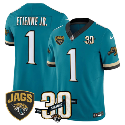 Jaguars 30th Season Patch Throwback Vapor Limited Jersey - Stitched