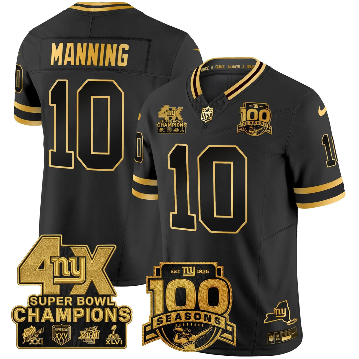 NYG 4X Champions & 100th Season Patch Limited Edition - Stitched (2)