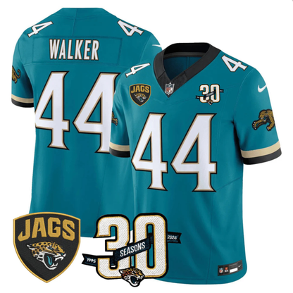 Jaguars 30th Season Patch Throwback Vapor Limited Jersey - Stitched