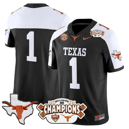TEX 2025 State Map & Citrus Bowl Champions Patch Vapor Limited Jersey V1 - All Stitched