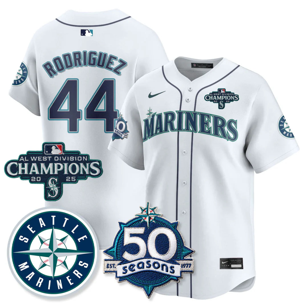 SEA Vapor Premier Limited Gold Jersey - 50th Anniversary & AL West Division Champions - All Stitched