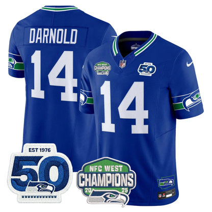 SEA 50th & NFC West Champions Patch Vapor Limited Jersey - All Stitched