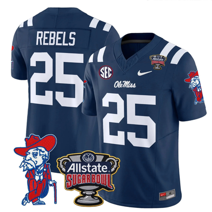 Ole Miss Rebels 2025 Sugar Bowl Patch Vapor Limited Jersey - All Stitched