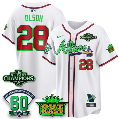 ATL 2026 NL East Champs Atliens Cool Base Galaxy Version Jersey - Stitched