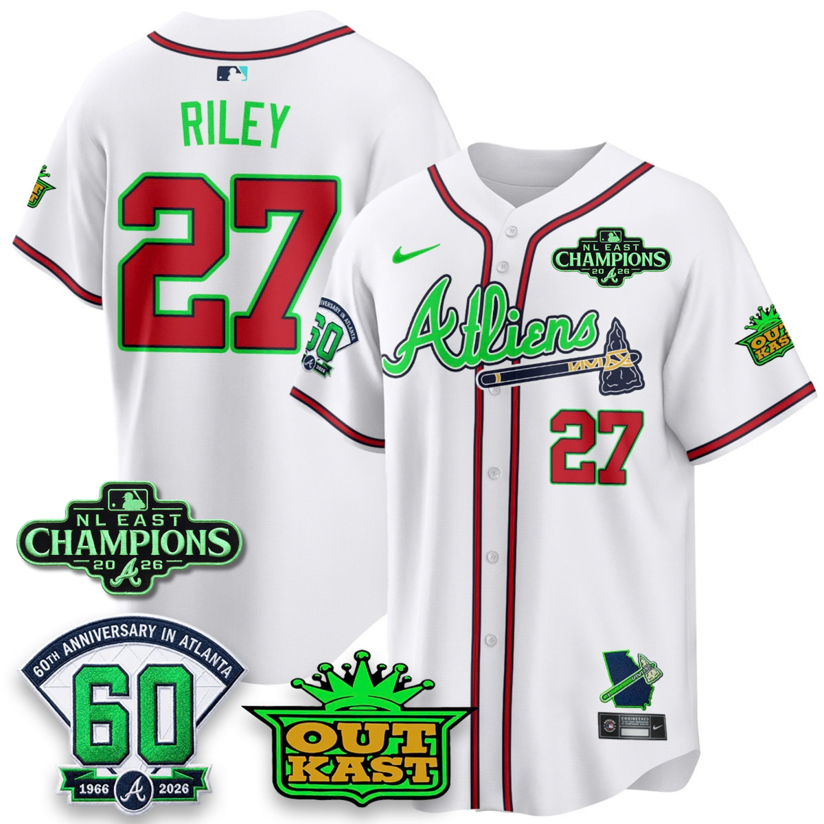 ATL 2026 NL East Champs Atliens Cool Base Galaxy Version Jersey - Stitched