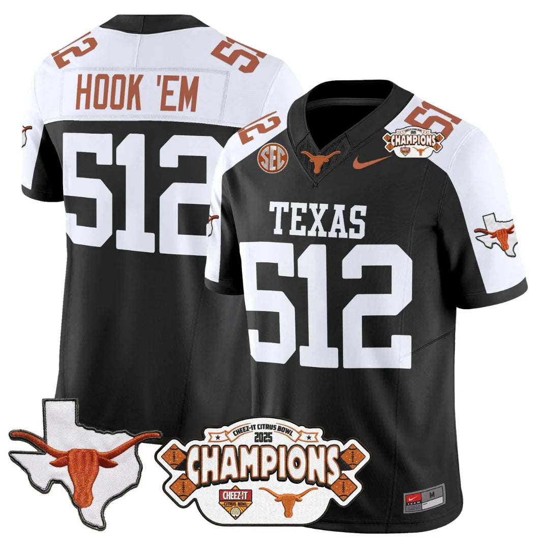 TEX 2025 State Map & Citrus Bowl Champions Patch Vapor Limited Jersey V1 - All Stitched