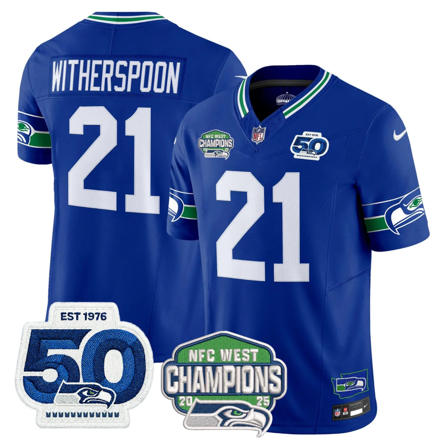 SEA 50th & NFC West Champions Patch Vapor Limited Jersey - All Stitched