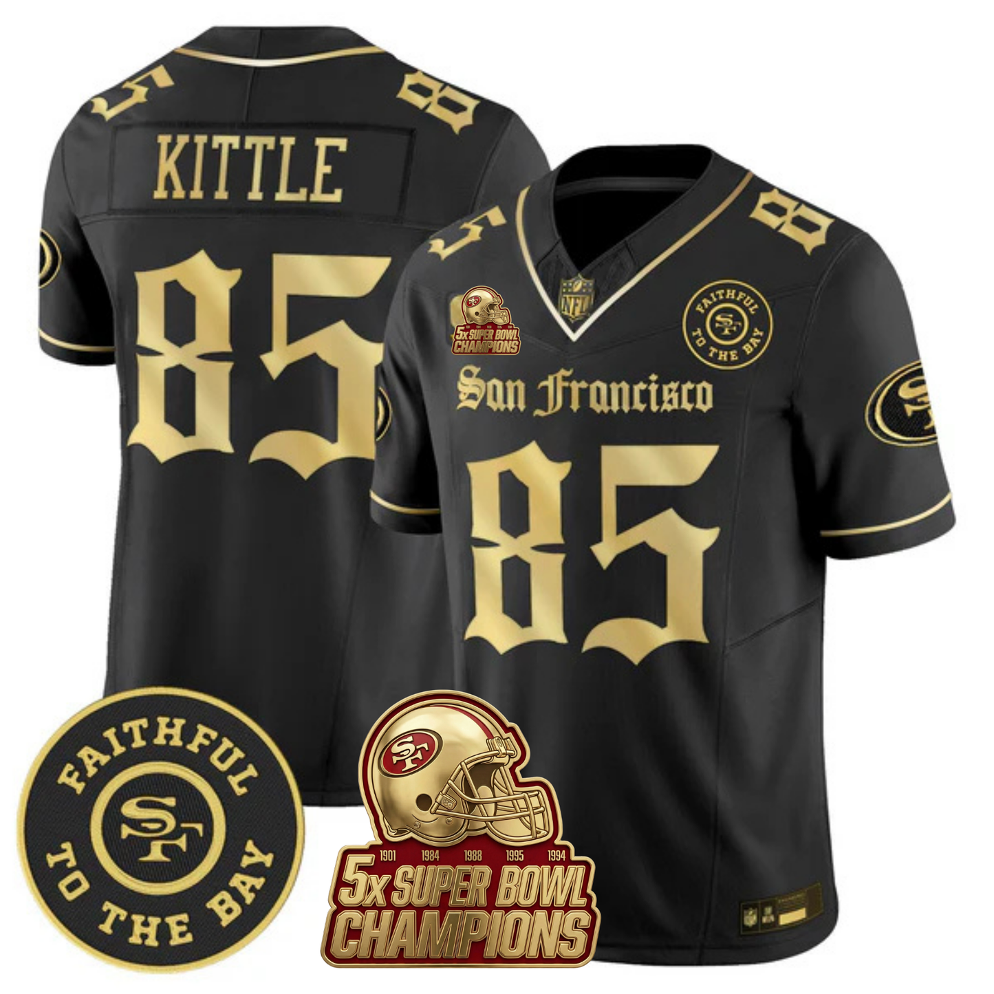 SF 5-Time Champions 'Gothic Edition' Vapor Limited Jersey - All Stitched