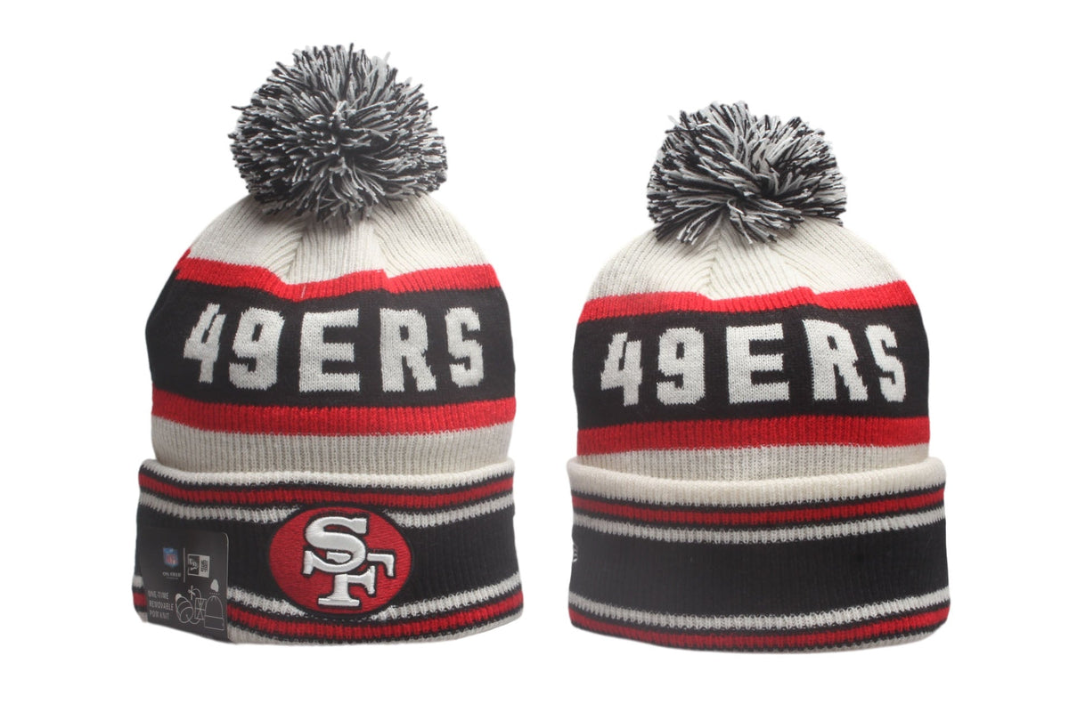 SF Cuffed Knit Hat with Pom - Embroidered Patch