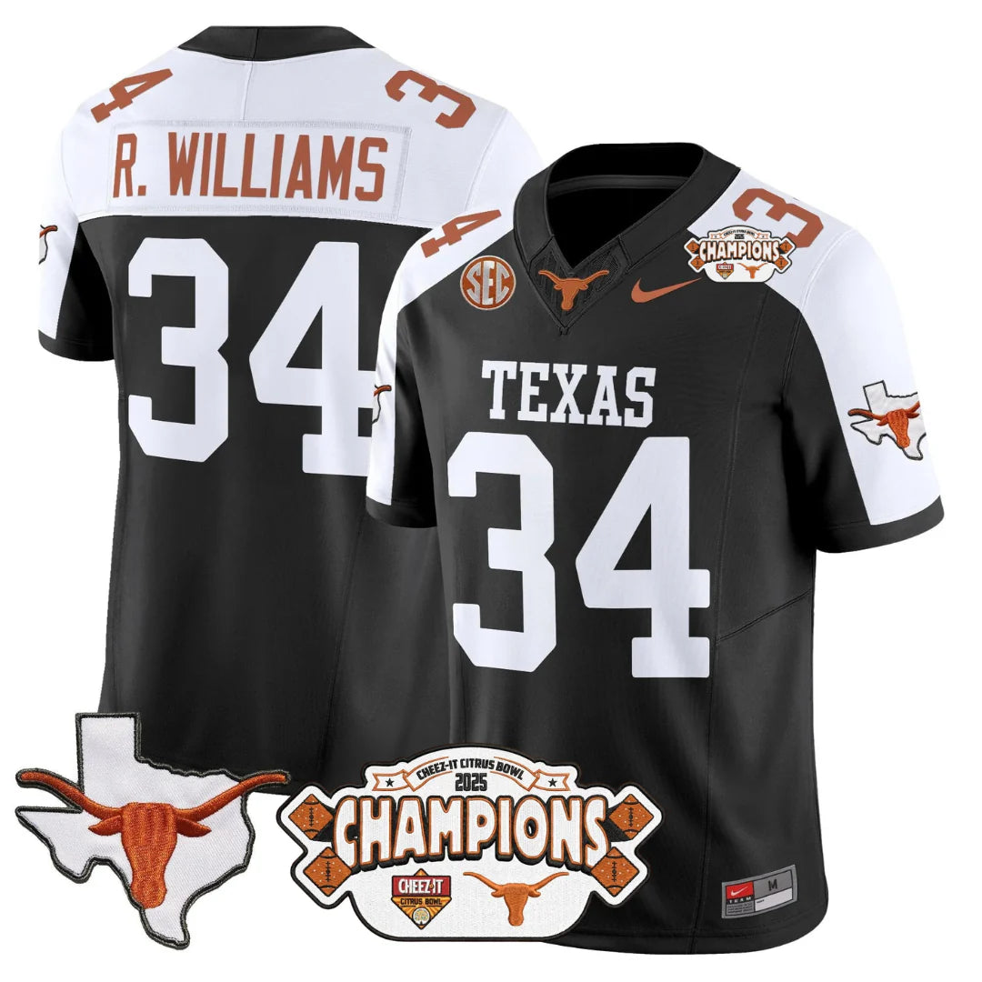 TEX 2025 State Map & Citrus Bowl Champions Patch Vapor Limited Jersey V1 - All Stitched