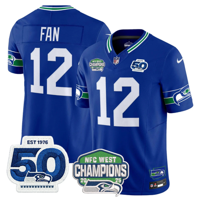 Women's SEA 50th & NFC West Champions Patch Vapor Limited Jersey - All Stitched