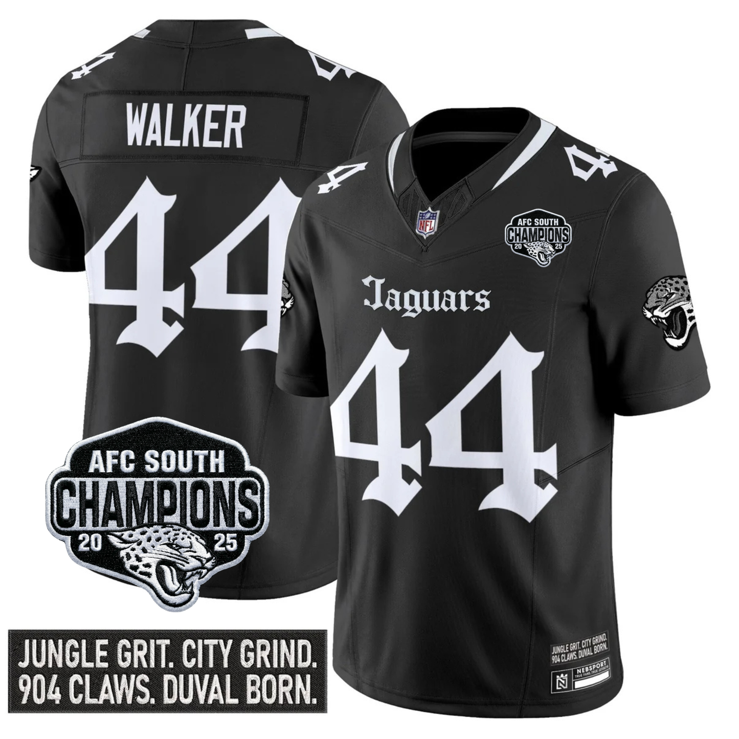 JAX Gothic AFC South Division Champions Vapor Limited Jersey V1 - Stitched