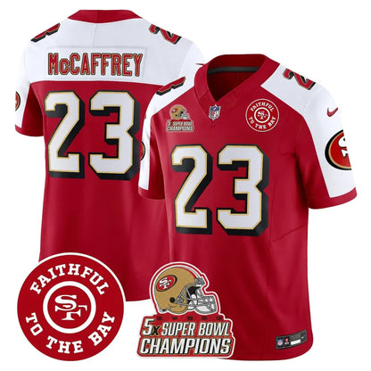 49ers Throwback 5x Champs & Faithful To The Bay Patch Vapor Limited Jersey - All Stitched