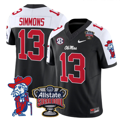 Ole Miss Rebels 2025 Sugar Bowl Patch Vapor Limited Jersey - All Stitched