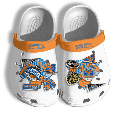 New York Knicks 2026 NBA Finals Clogs White - Charms Gift Set