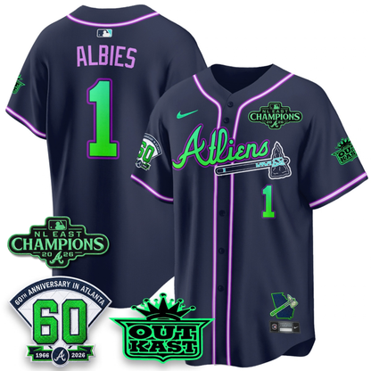 ATL 2026 NL East Champs Atliens Cool Base Galaxy Version Jersey - Stitched