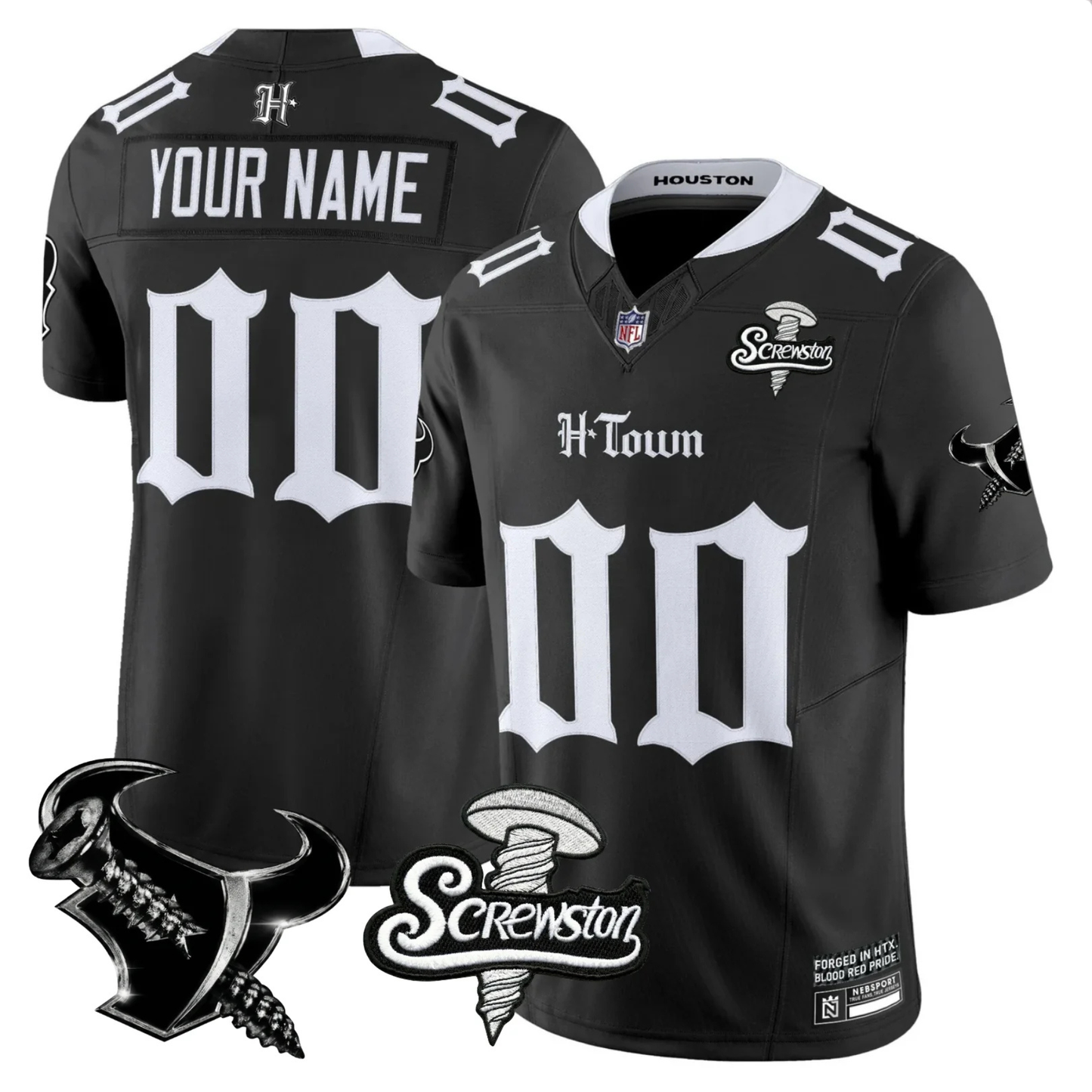 HOU 'Gothic Lone Star Shadows' DJ Screw Edition Vapor Limited Jersey - All Stitched