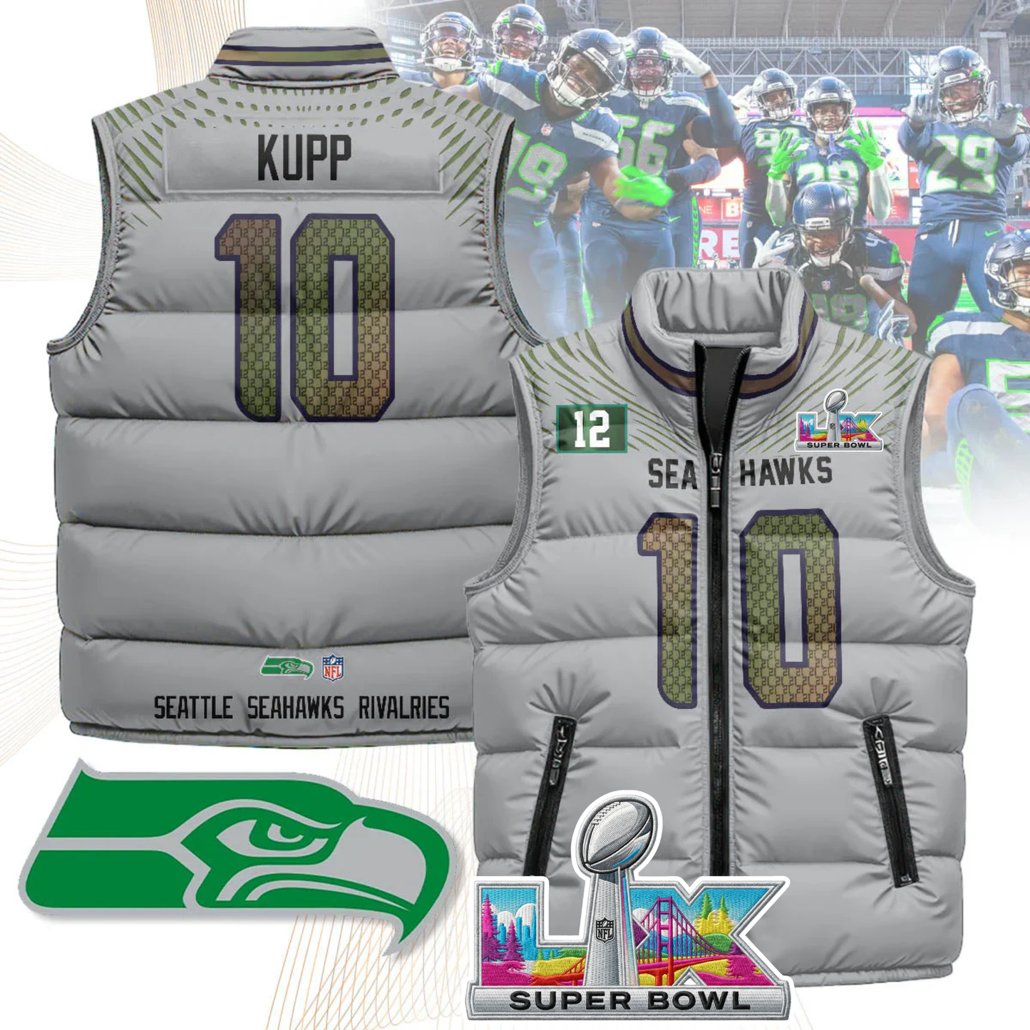 SEA NFC Champions Patch Unisex Puffer Vest