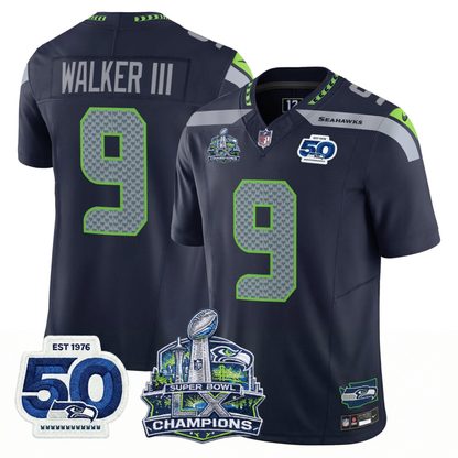 SEA S.Bowl LX Champions Patch Vapor Limited Jersey - All Stitched
