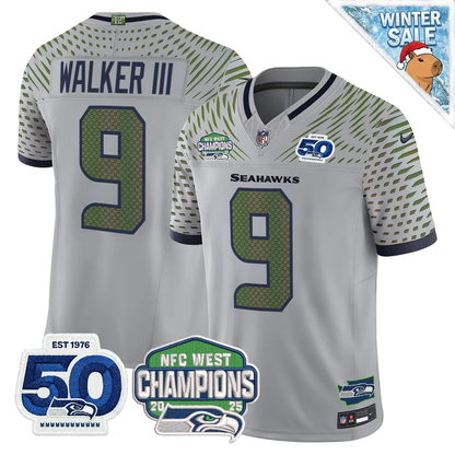 Seattle Seahawks 50th & NFC West Champions Patch Vapor Limited Jersey - Stitched