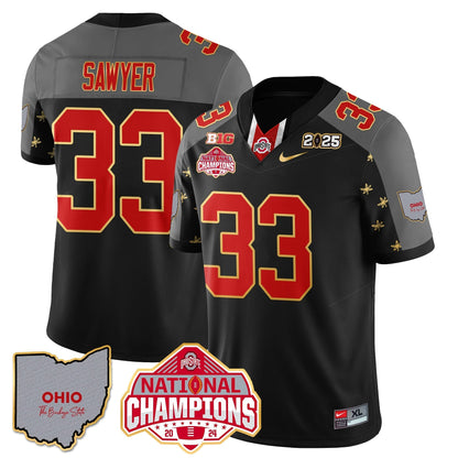 OSU 2025 CFP Patch - National Champions Gold Jersey - All Stitched