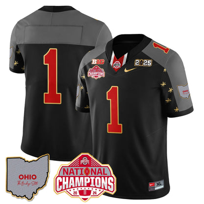 OSU 2025 CFP Patch - National Champions Gold Jersey - All Stitched
