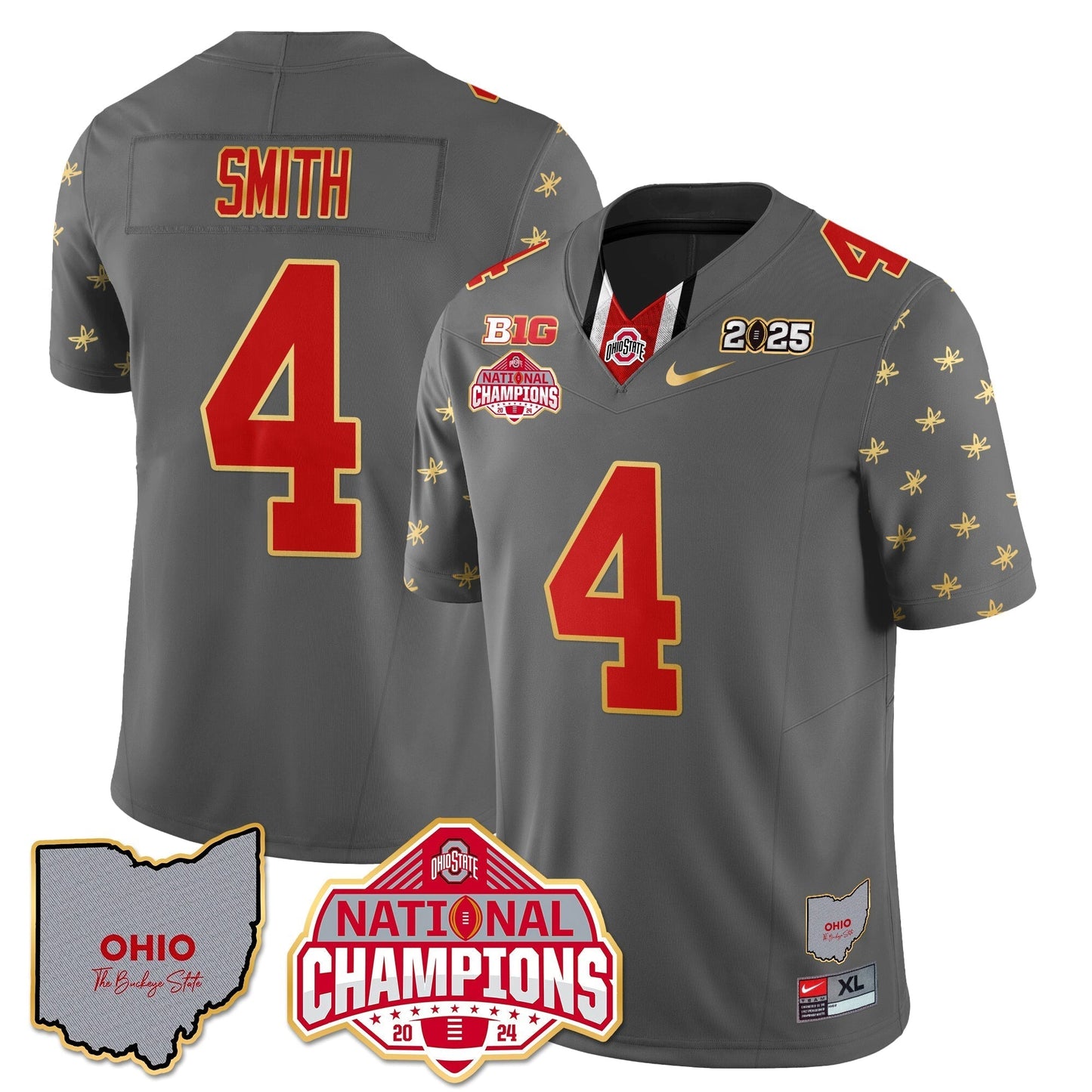 OSU 2025 CFP Patch - National Champions Gold Jersey - All Stitched