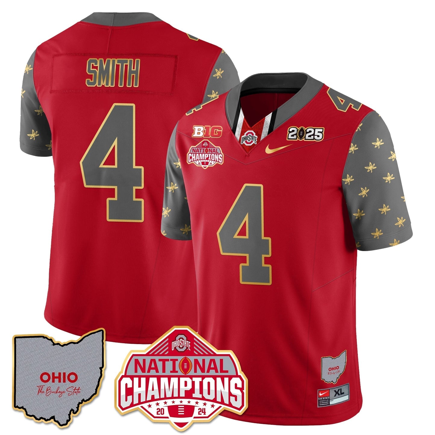 OSU 2025 CFP Patch - National Champions Gold Jersey - All Stitched