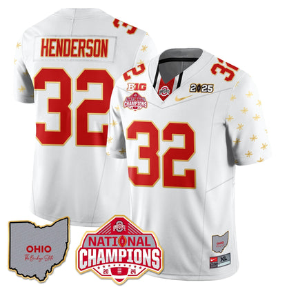 OSU 2025 CFP Patch - National Champions Gold Jersey - All Stitched
