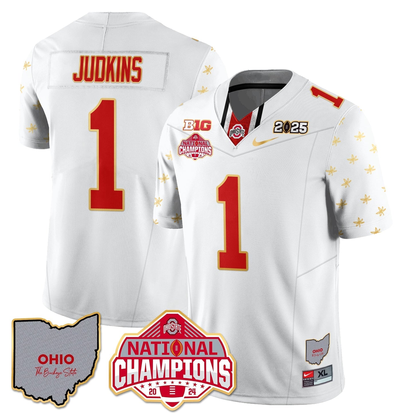 OSU 2025 CFP Patch - National Champions Gold Jersey - All Stitched