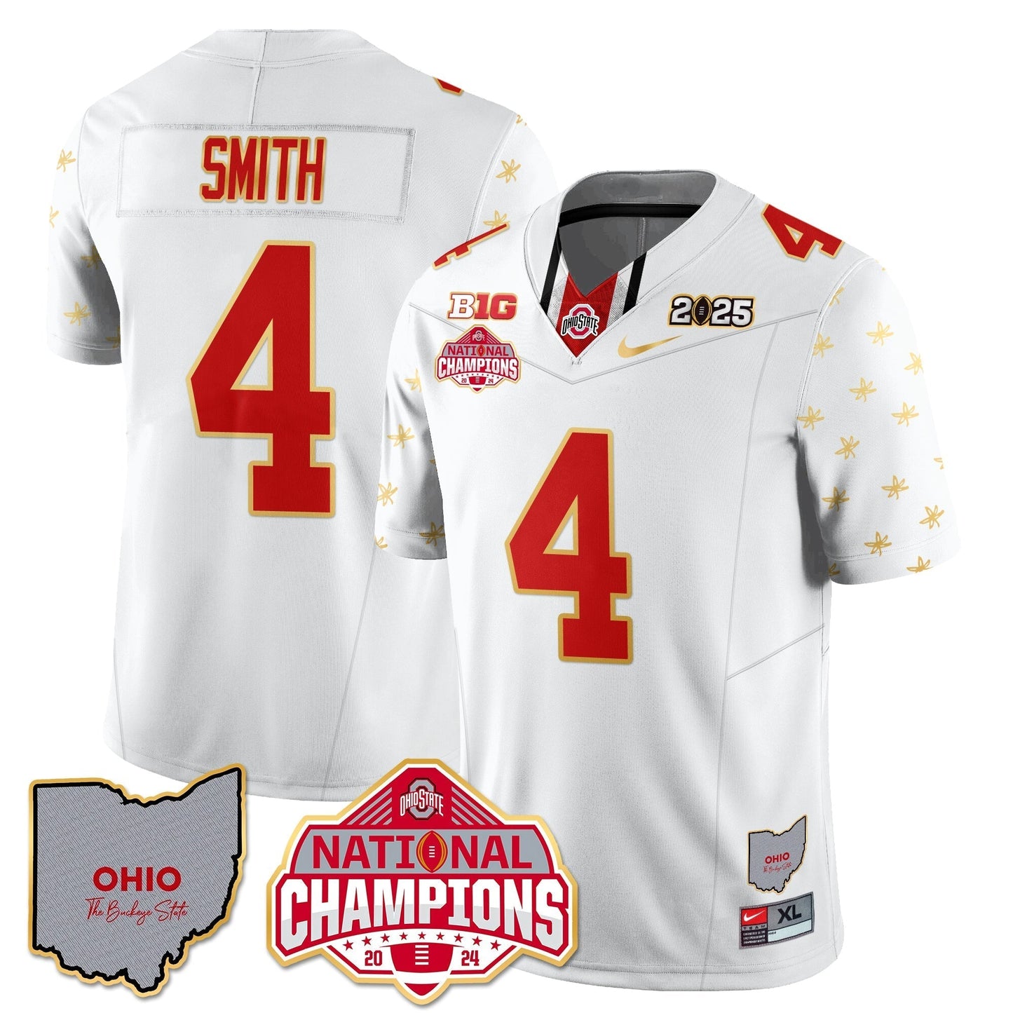 OSU 2025 CFP Patch - National Champions Gold Jersey - All Stitched