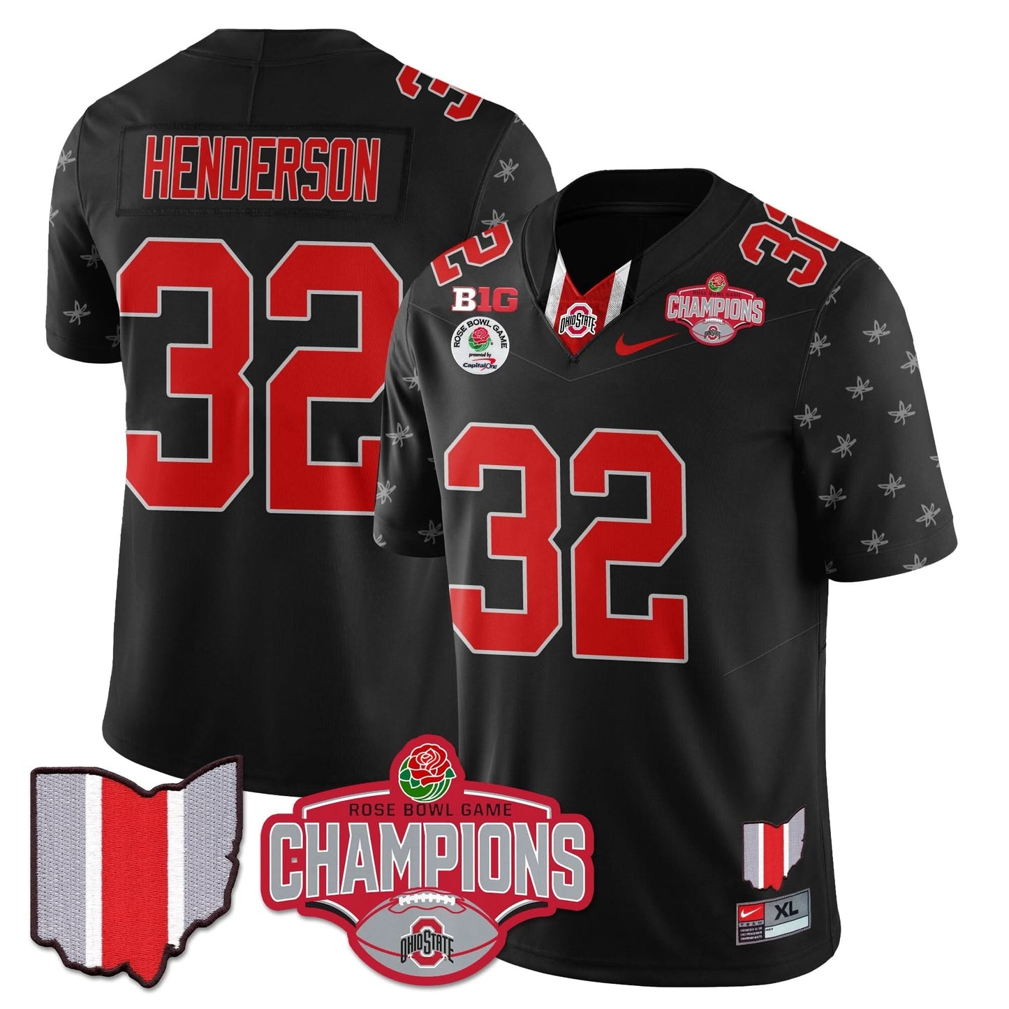 Ohio State Buckeyes 2024 Rose Bowl Champions Jersey - All Stitched