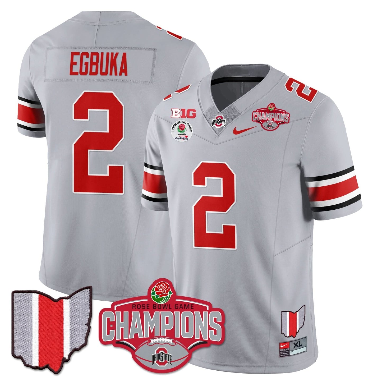 Ohio State Buckeyes 2024 Rose Bowl Champions Jersey - All Stitched