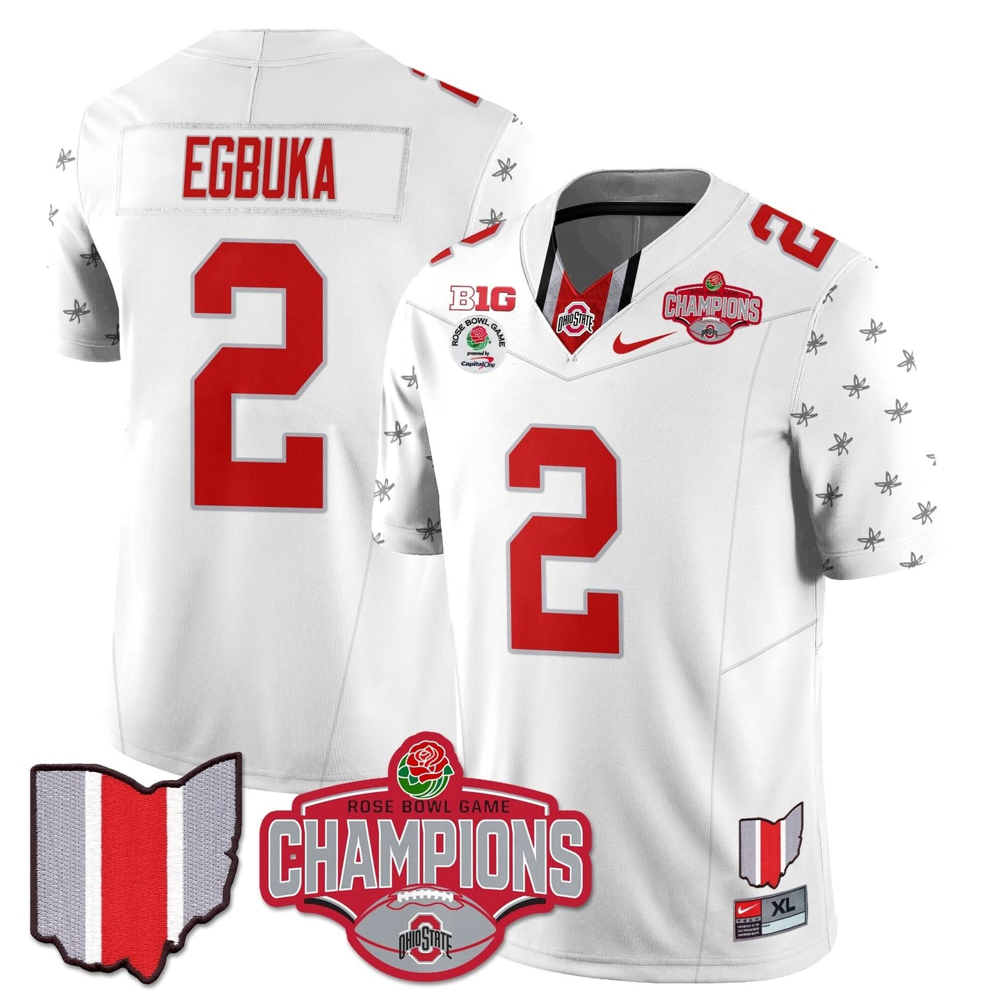 Ohio State Buckeyes 2024 Rose Bowl Champions Jersey - All Stitched