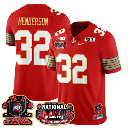 OSU 'Heritage Stripe' 2025 CFP Patch - National Champions Jersey N9 - All Stitched