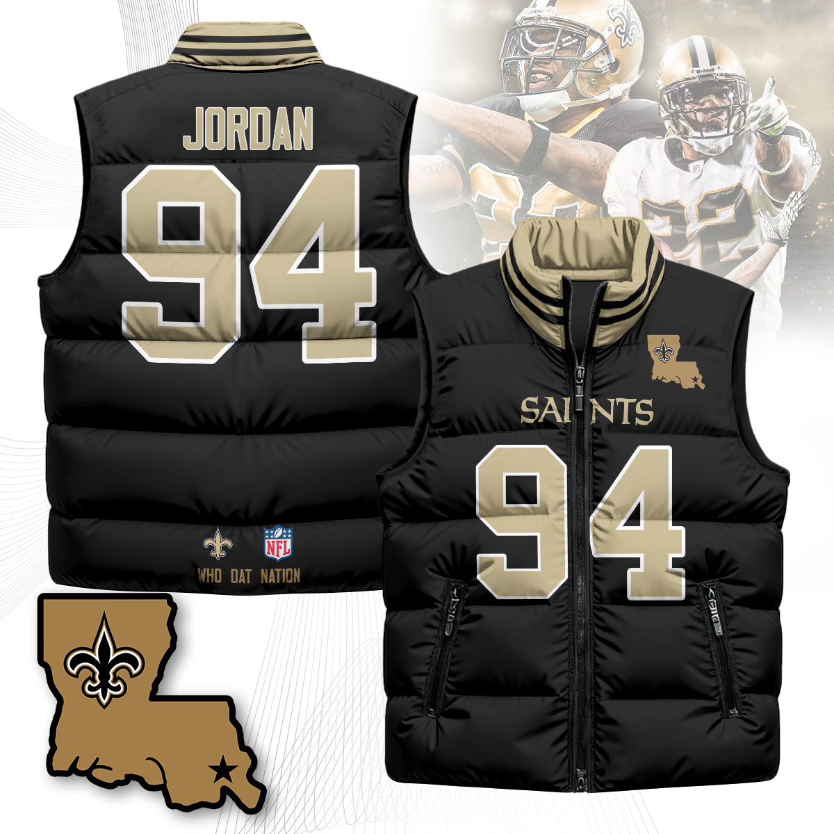 New Orleans Saints Unisex Puffer Vest