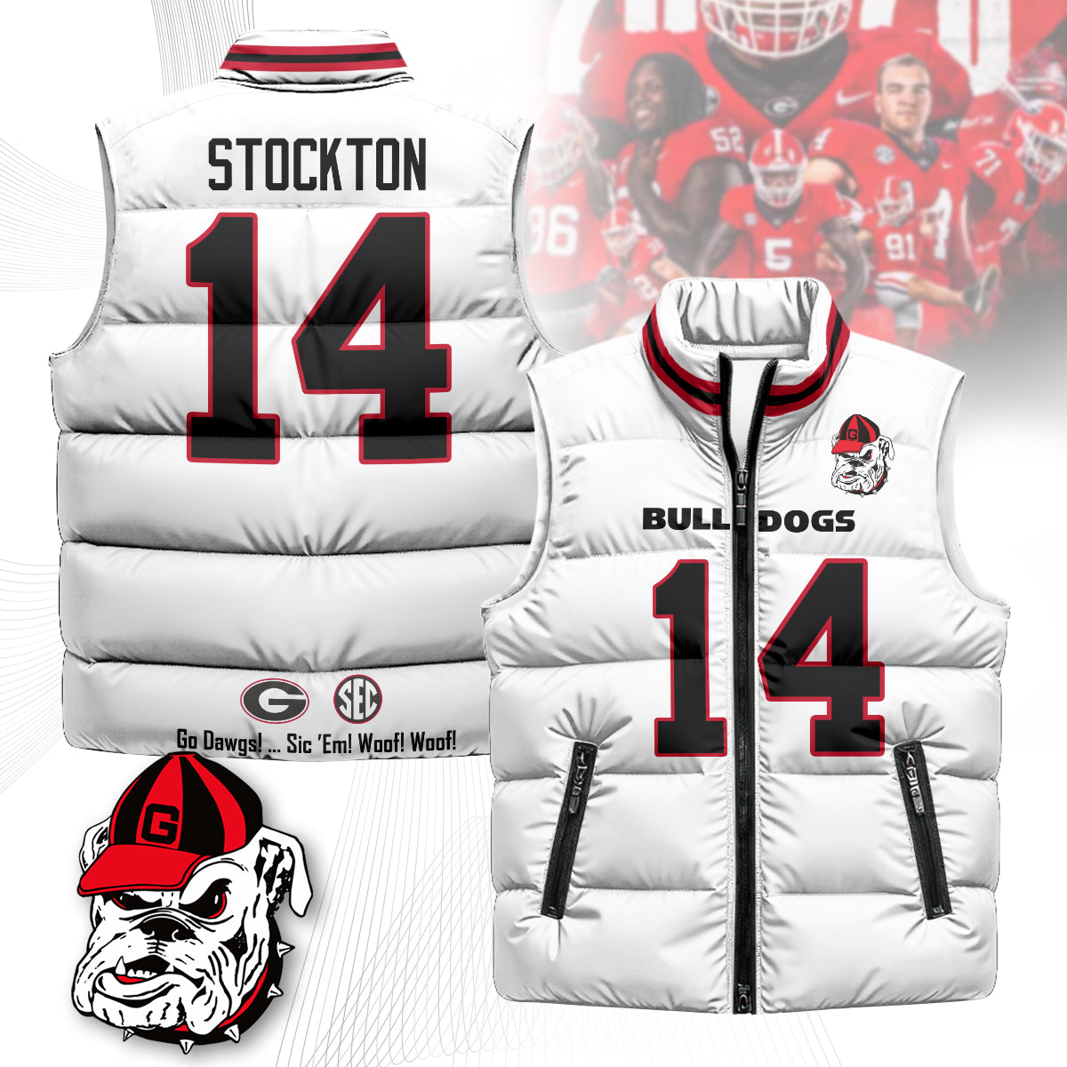 Georgia Bulldogs Unisex Puffer Vest