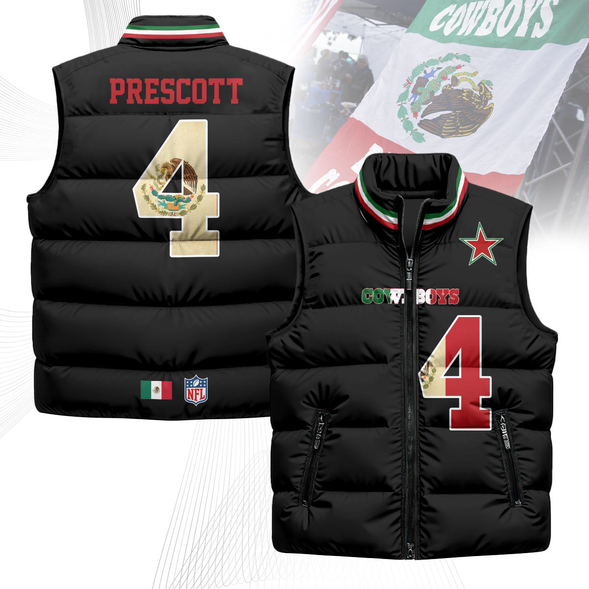 Dallas Cowboys Mexico Puffer Vest