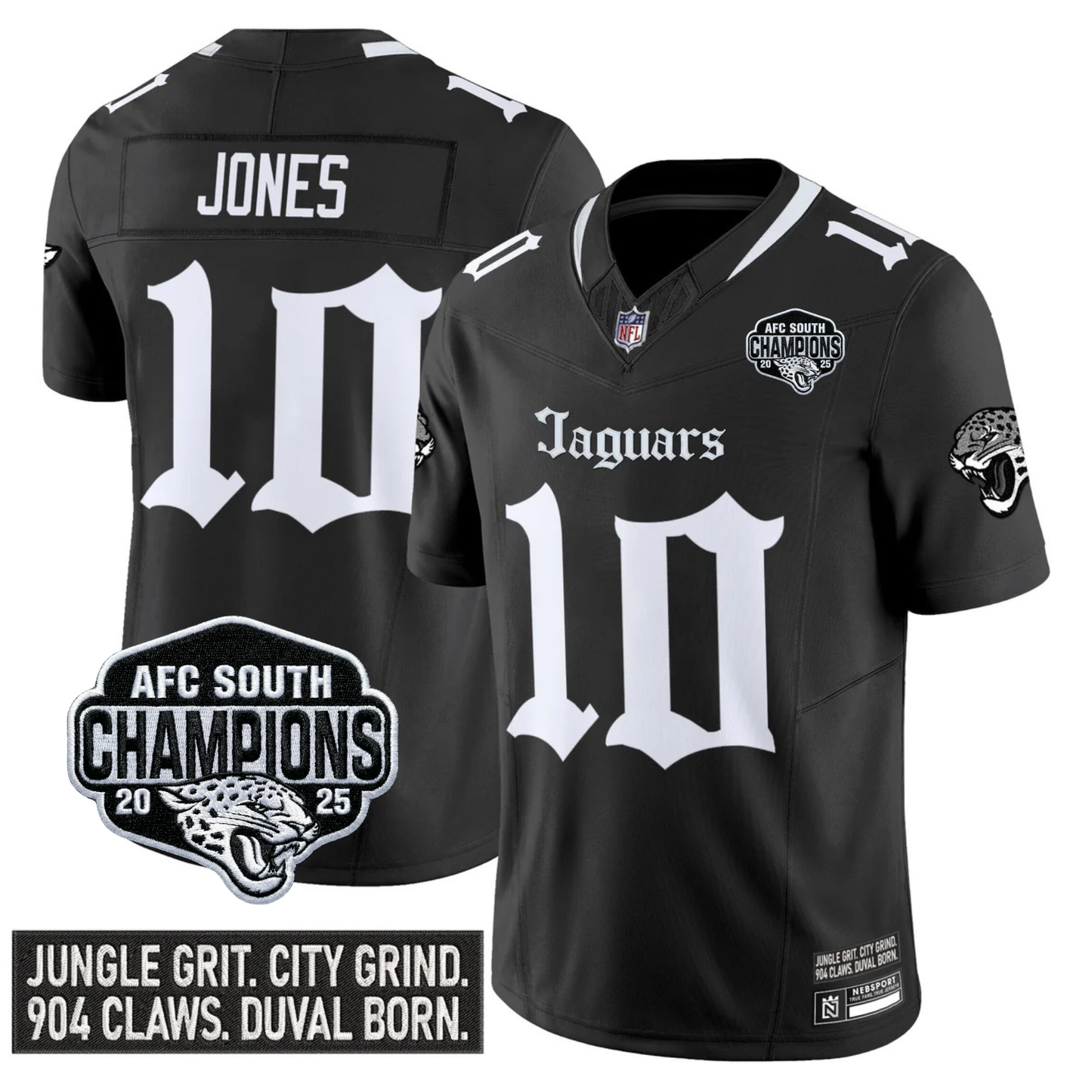 JAX Gothic AFC South Division Champions Vapor Limited Jersey V1 - Stitched